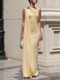 Isabelle One-Shoulder Draped Maxi Dress