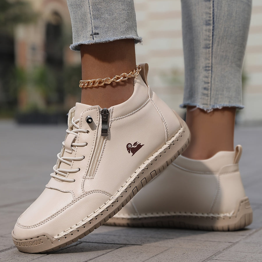 Elfriede | Women's Comfort Lace-Up Zip Shoes