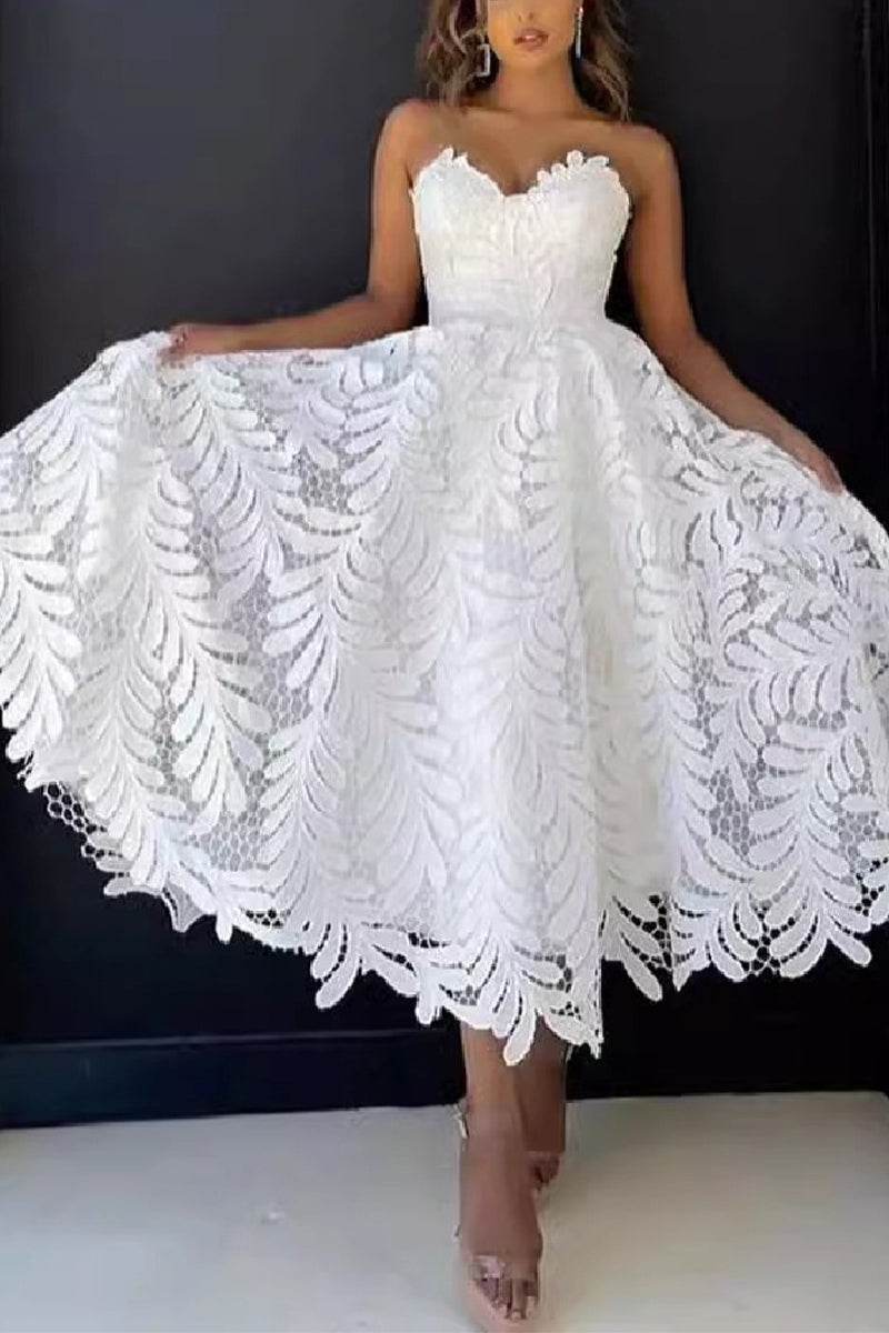 Cecilia Lace Tea-Length Dress