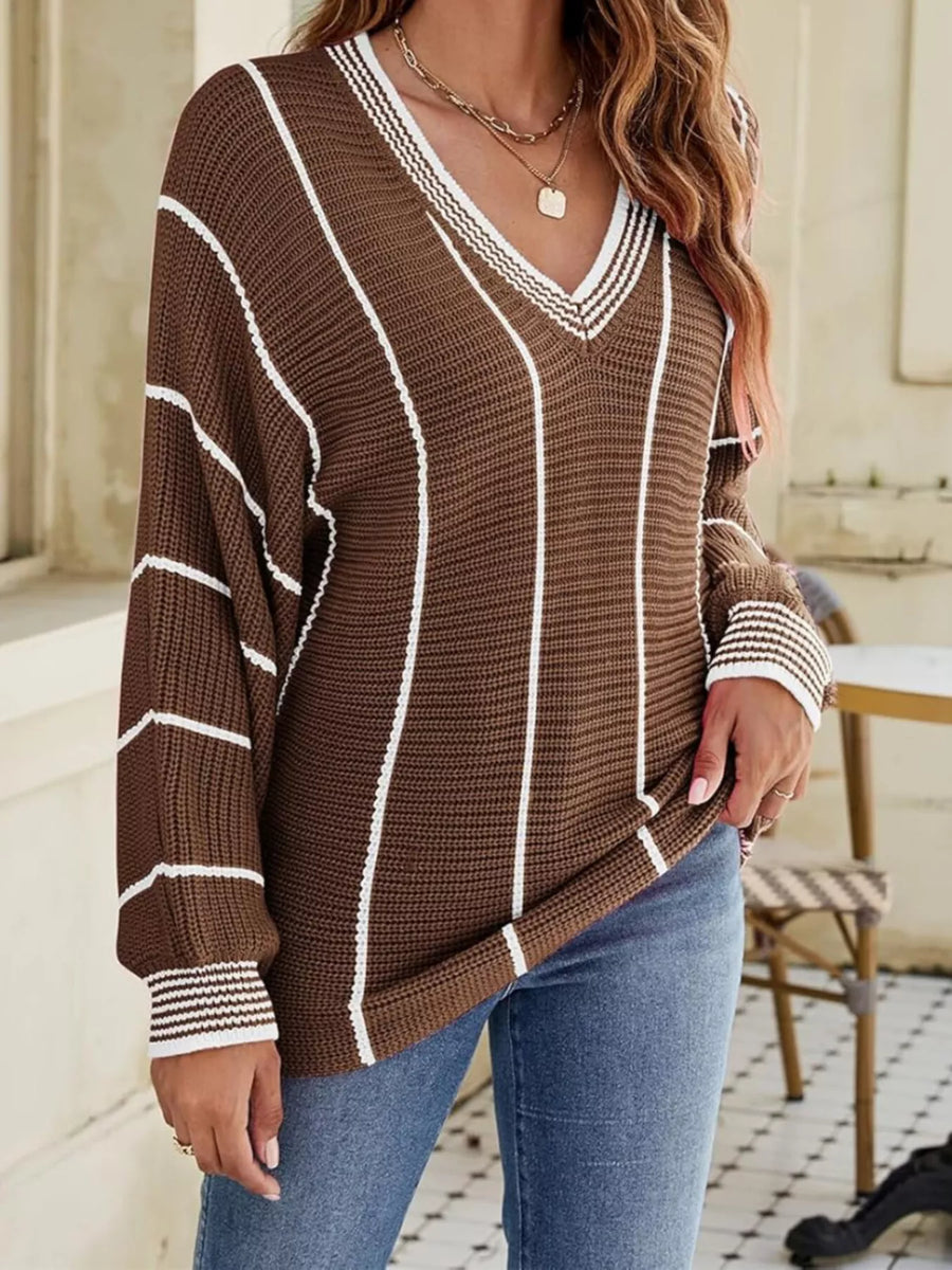 Margot Striped Contrast Sweater