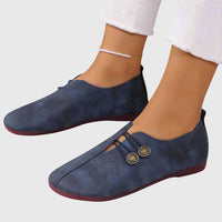 Regine | Women's Spring Casual Slip-On Flats with Button Detail