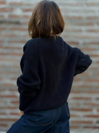 V Neck Button Up Knit Cardigan