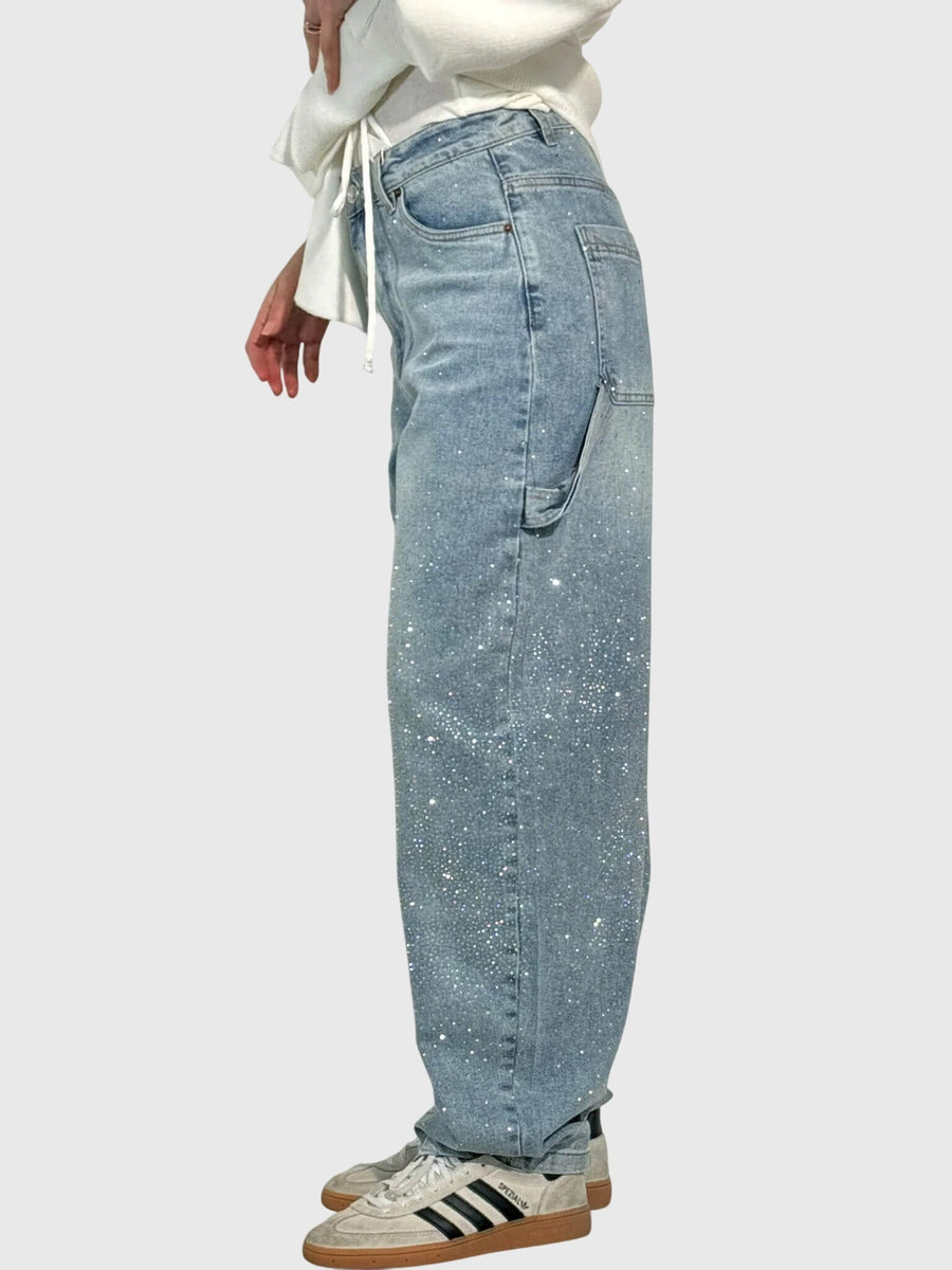 Clara | Women's Sparkle Diamond Denim Pants