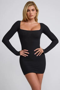 Embellished Strapless Cowl Neck Mini Dress in Ivory
