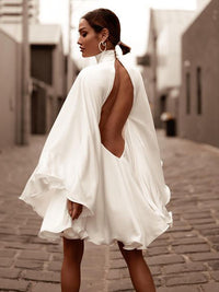 Valentina High-Neck Backless Mini Dress