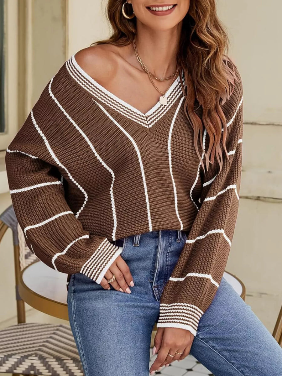 Margot Striped Contrast Sweater