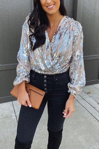 Vivienne Sequin Long-Sleeve Top