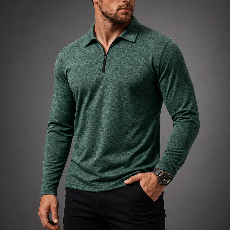 Easton Quarter-Zip in Forest Green