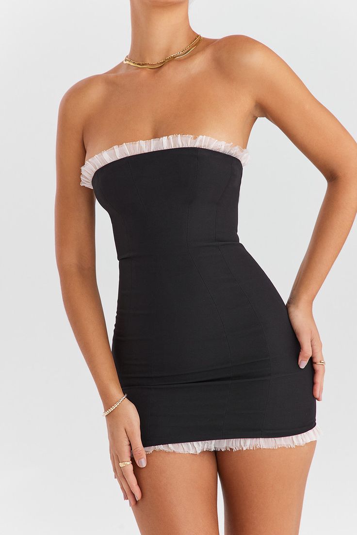 Black Strapless Mini Dress