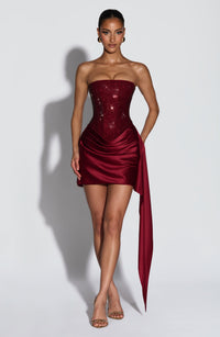Brielle Mini Dress – Burgundy