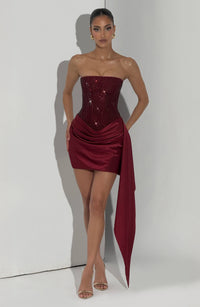 Brielle Mini Dress – Burgundy