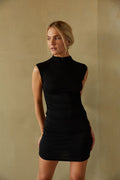 Black Bodycon Sweater Mini Dress