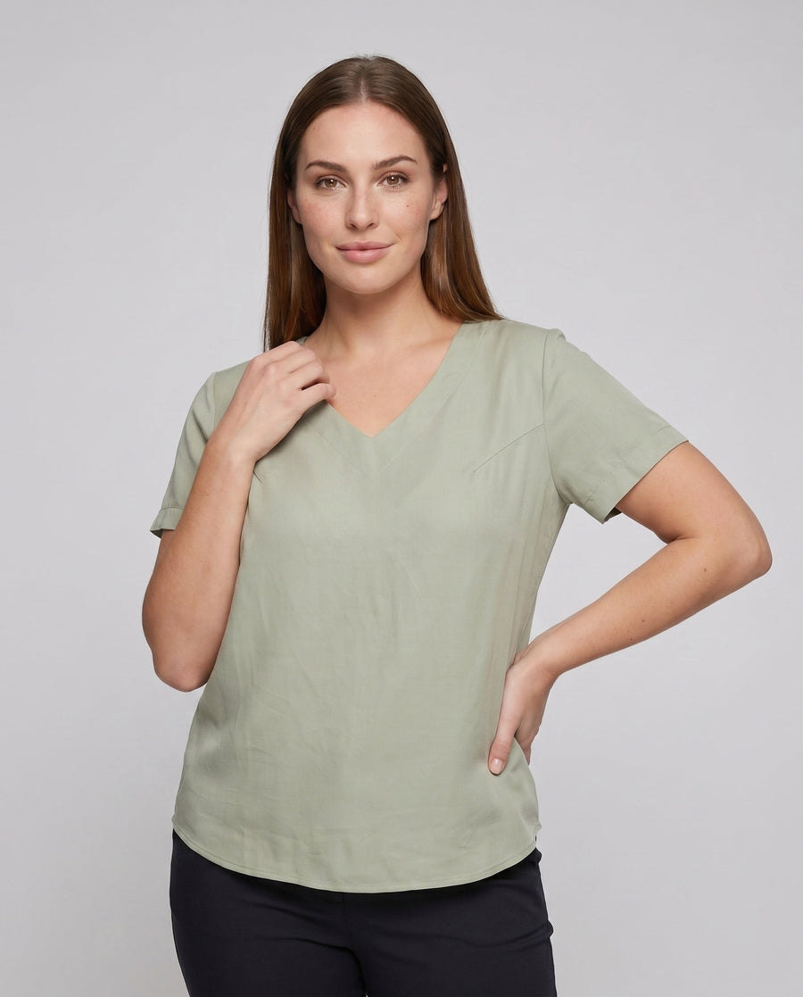 Eden Airy Linen Top with V-Neck