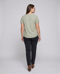 Eden Airy Linen Top with V-Neck