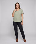 Eden Airy Linen Top with V-Neck
