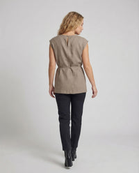 Eden Blouse with Sleeveless and Belted