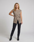 Eden Blouse with Sleeveless and Belted