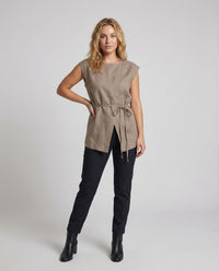 Eden Blouse with Sleeveless and Belted