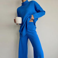 Eden Knit Sweater with Stand Collar and Long Sleeve
