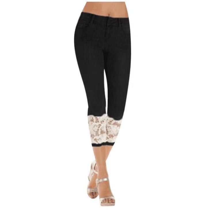 Eden Lace Trousers in Black
