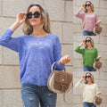 Edie Airy Knit Sweater with V-Neck