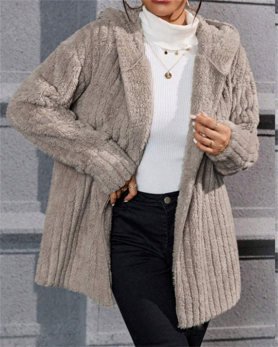 Edie Casual Jacket with Hood in Apricot