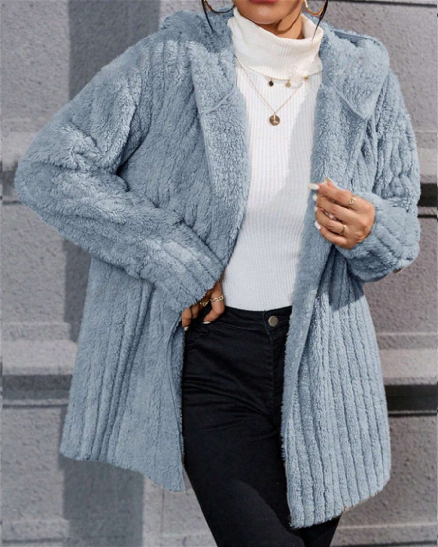 Edie Casual Jacket with Hood in Blue