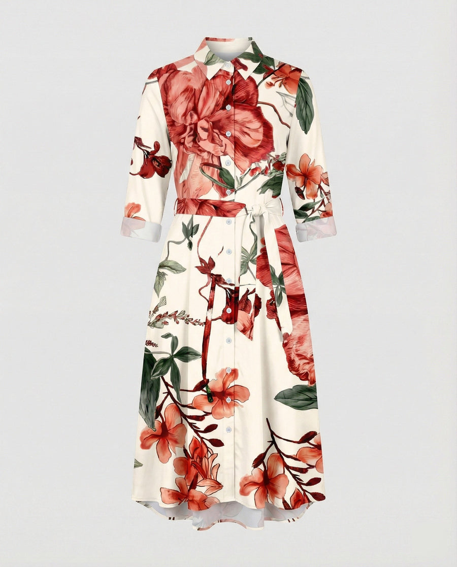Edie Linen Blend Maxi Dress in Multicolour