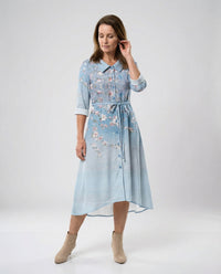 Edie Linen Blend Maxi Dress in Multicolour