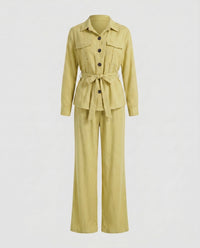 Edie Trousers in Gelbgrün