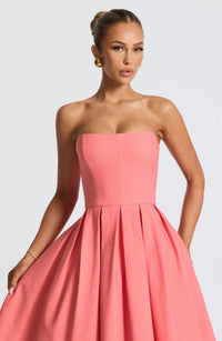 Priscilla Midi Dress – Coral Pink