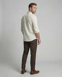 Edmund Casual Linen Shirt with Stand Collar