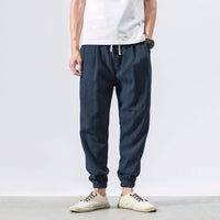 Edmund Lightweight Linen Trousers in Light Blue