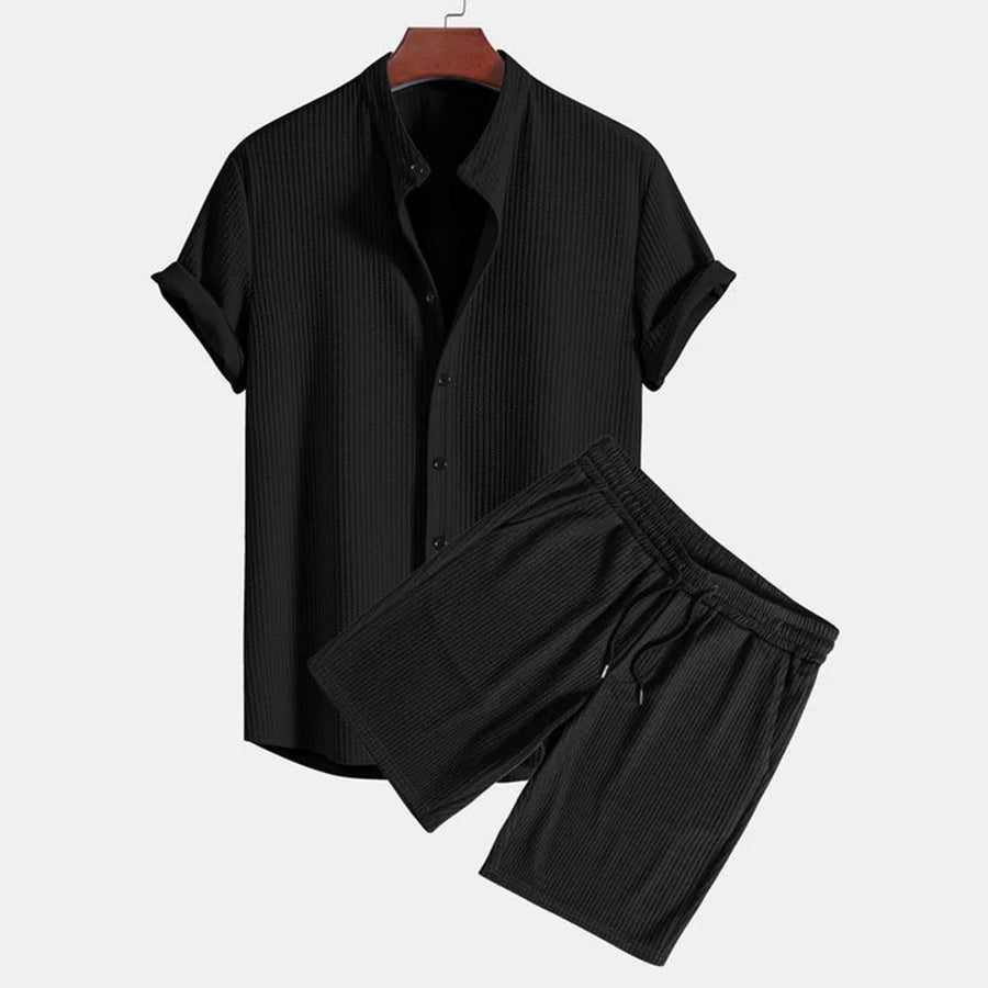 Edmund Velvet Shirt in Black