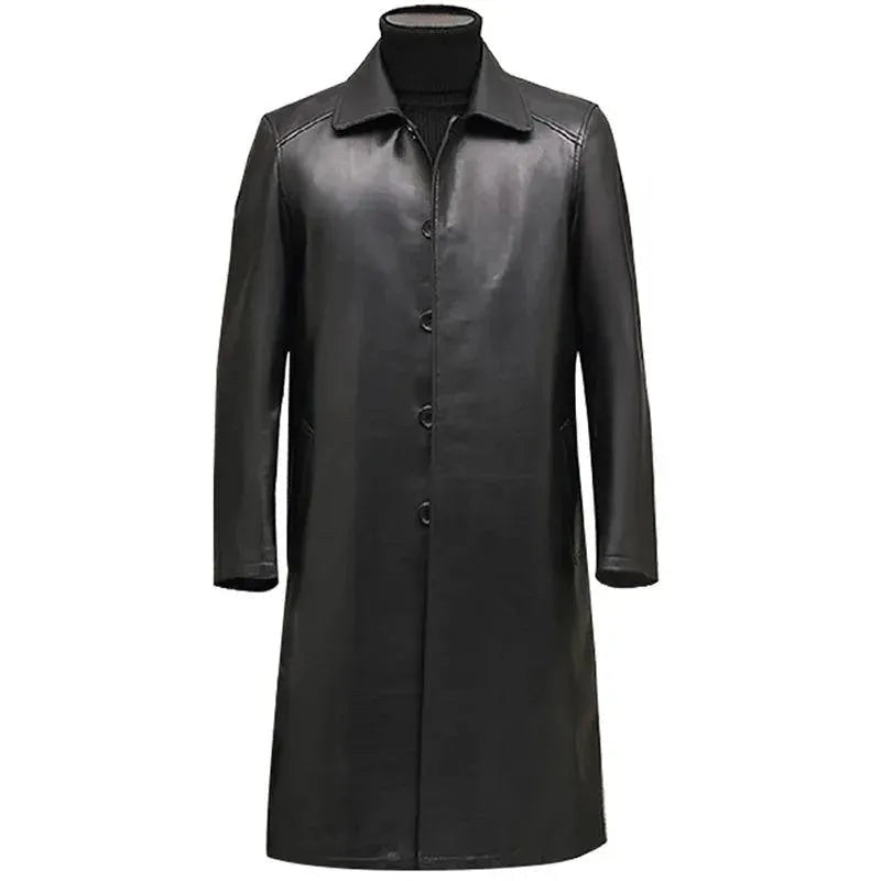 Eduard Leather Coat in Black