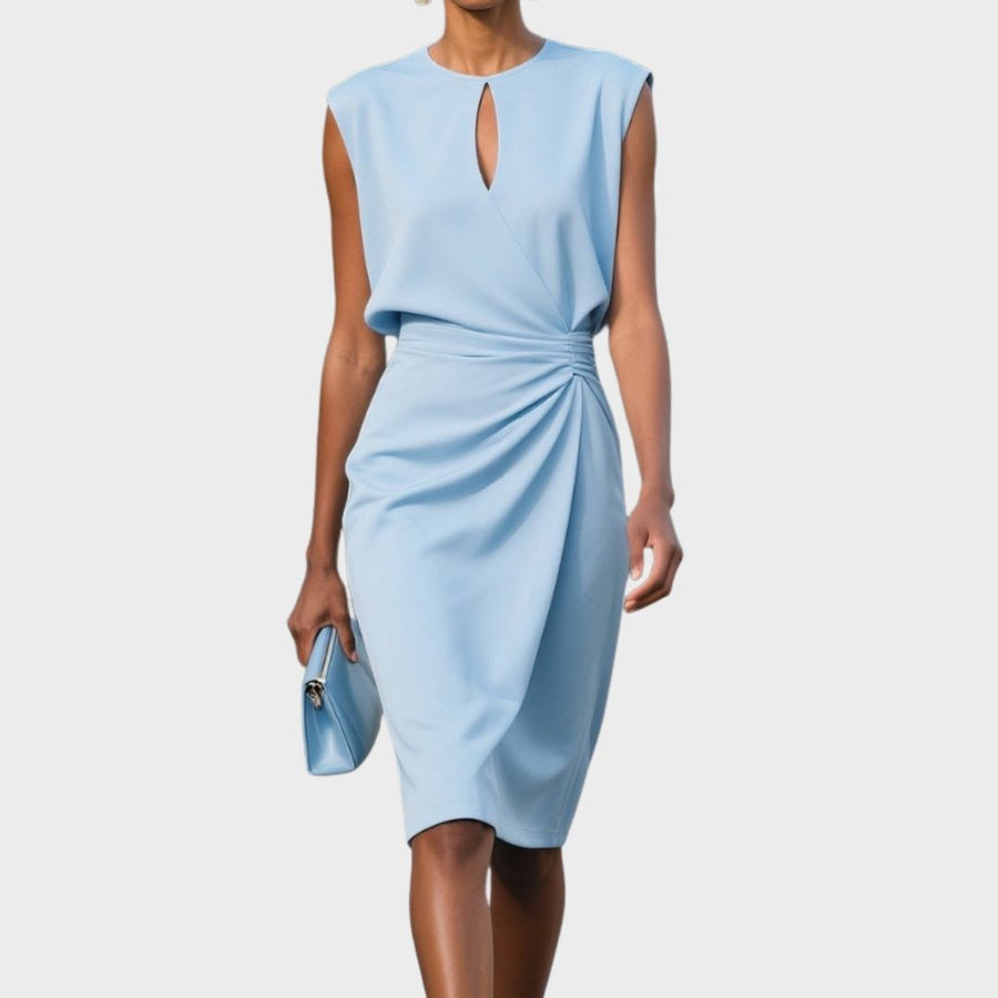Edwina Women's Sleeveless Ruched Midi Dress