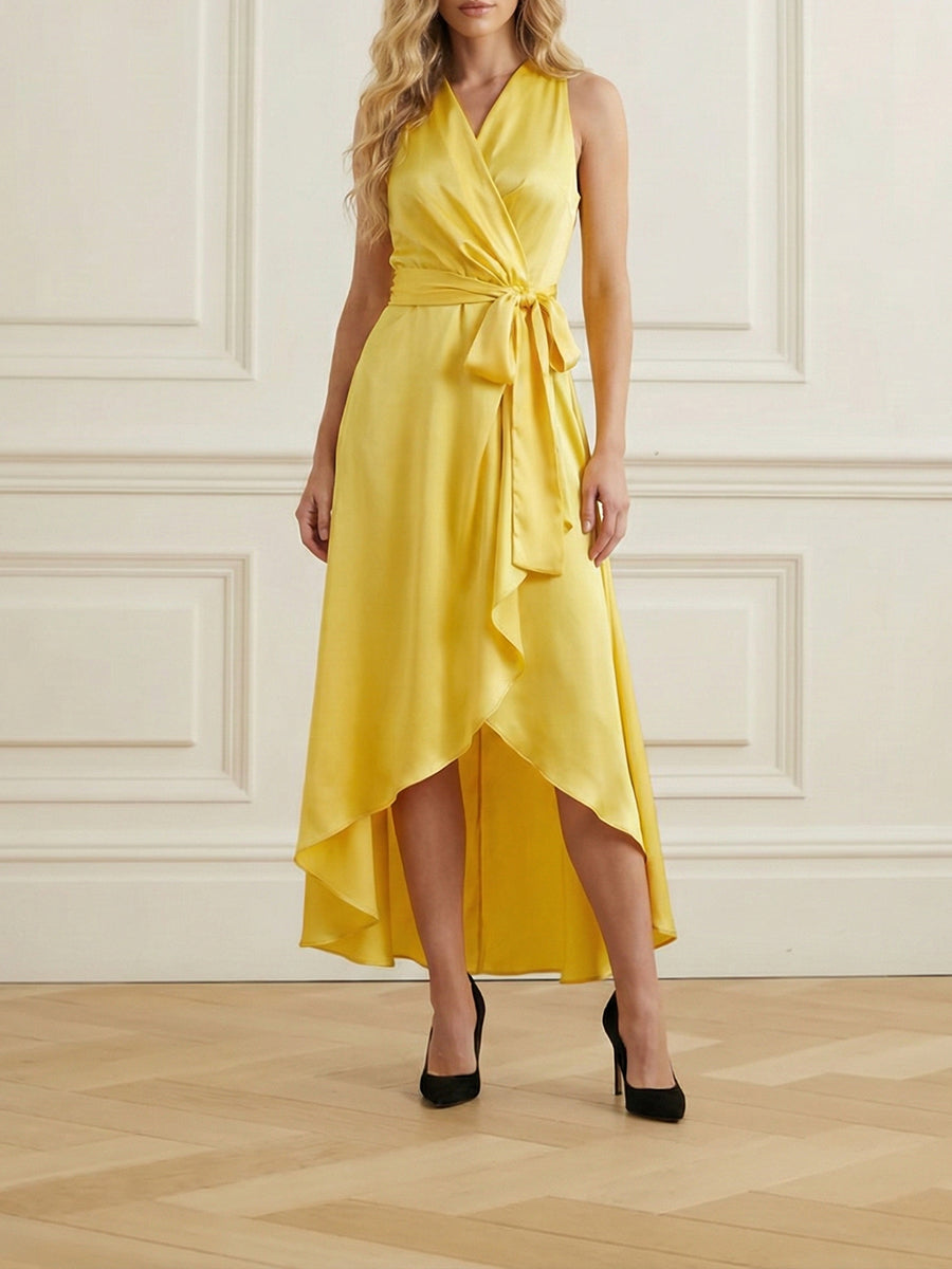Fleur Ruffle High-Low Maxi Dress