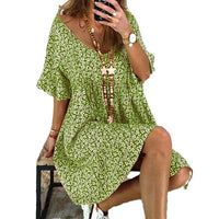 Effie Casual Dress with V-Neck in Black