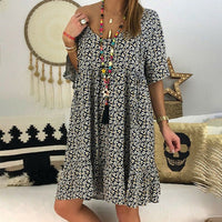Effie Casual Dress with V-Neck in Black