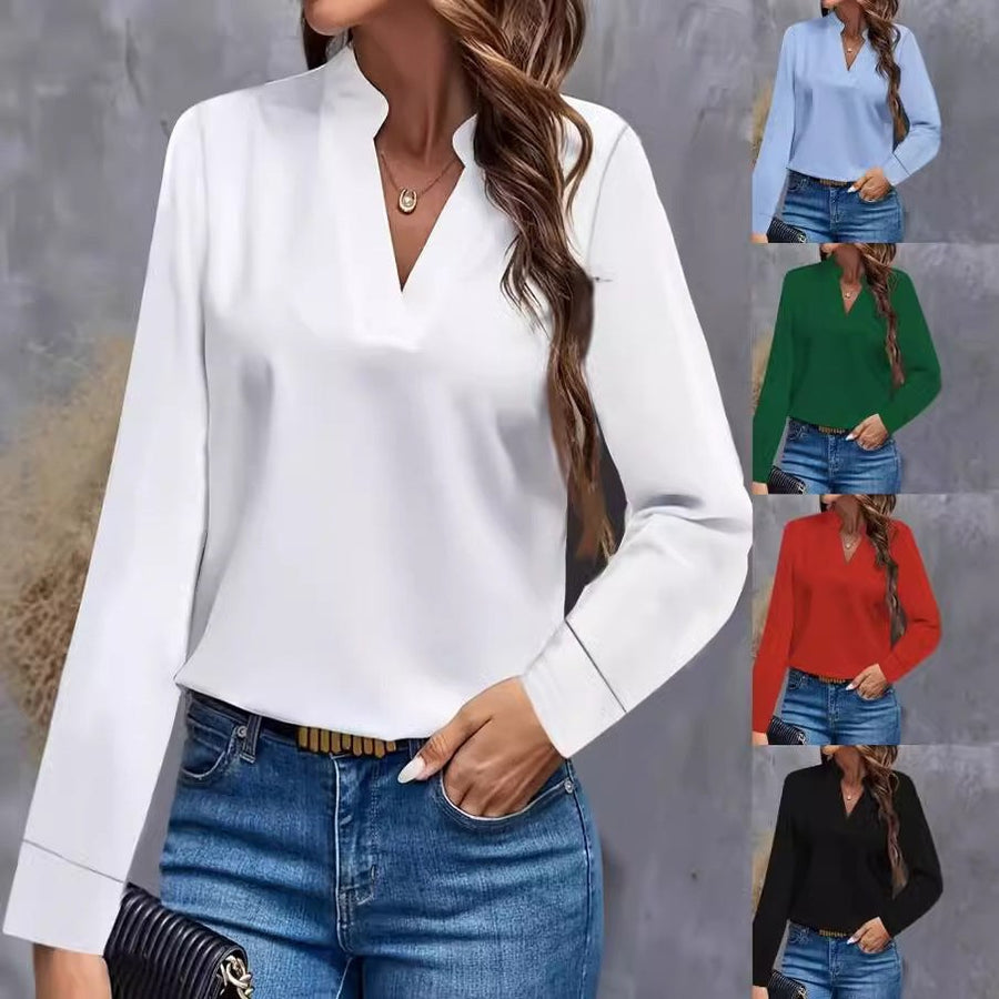 Effie Elegant Blouse with V-Neck