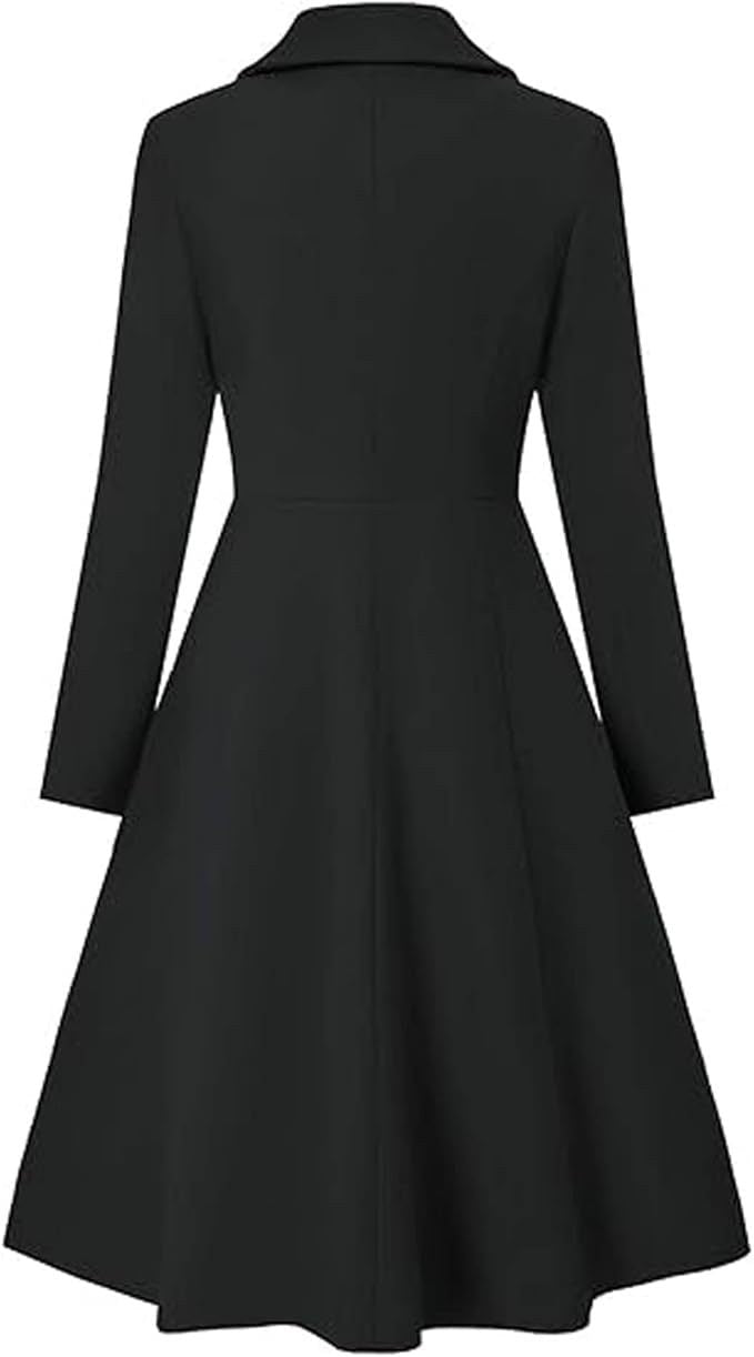 Effie Elegant Coat with Oversized in Black