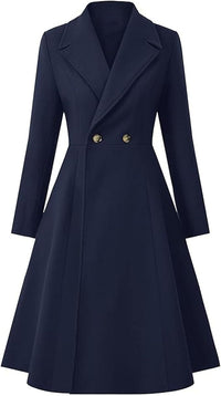 Effie Elegant Coat with Oversized in Blue
