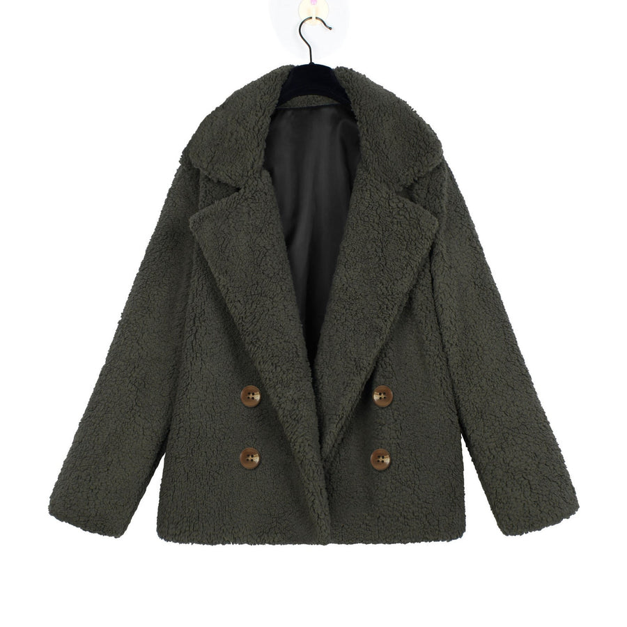 Effie Jacket with Button Front in Olive Green