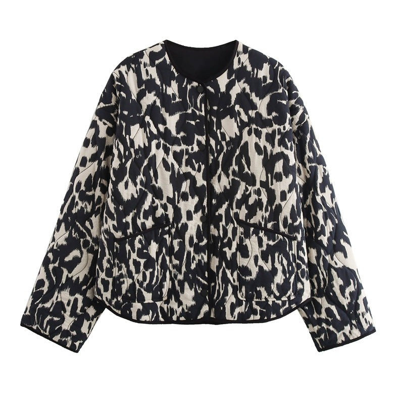 Effie Jacket with Stand Collar and Pockets in Black
