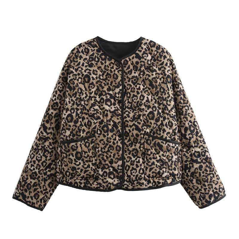 Effie Jacket with Stand Collar and Pockets in Brown