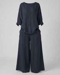 Effie Linen Set in Black