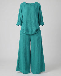 Effie Linen Set in Green