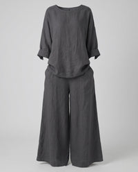 Effie Linen Set in Grey
