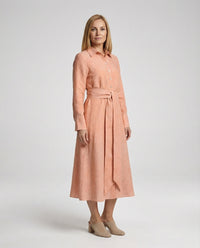 Effie Linen Shirt Dress in Ochre