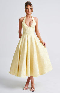 Alisa Midi Dress – Lemon